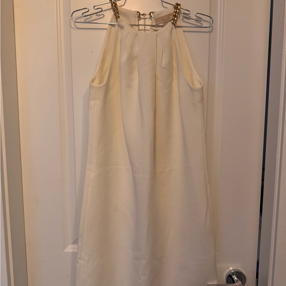 Michael Kors Cream Dress with Gold Accents